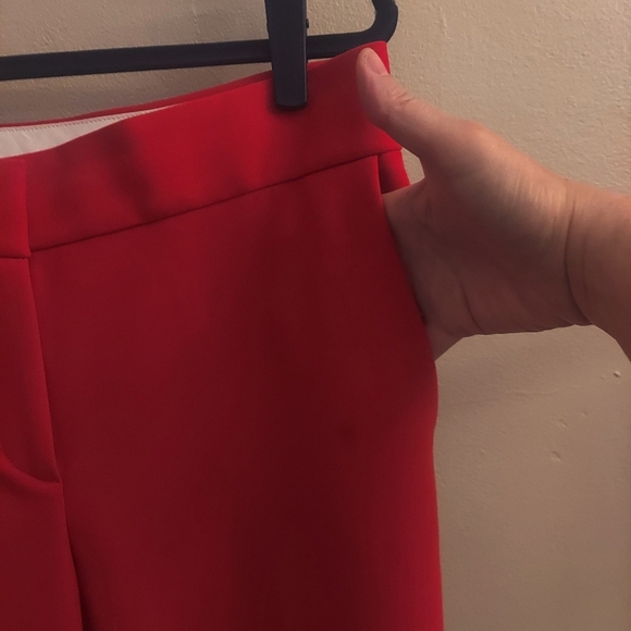 NEW LOFT 10 Marisa Cropped Straight Leg Pants In Tomato Red - Picture 5 of 14